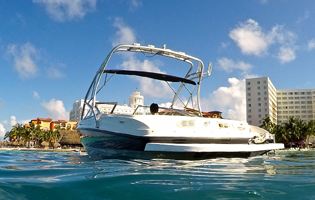 Cancun Boat Special deal, 21' Bayliner good price charter Cancun Boat Rentals